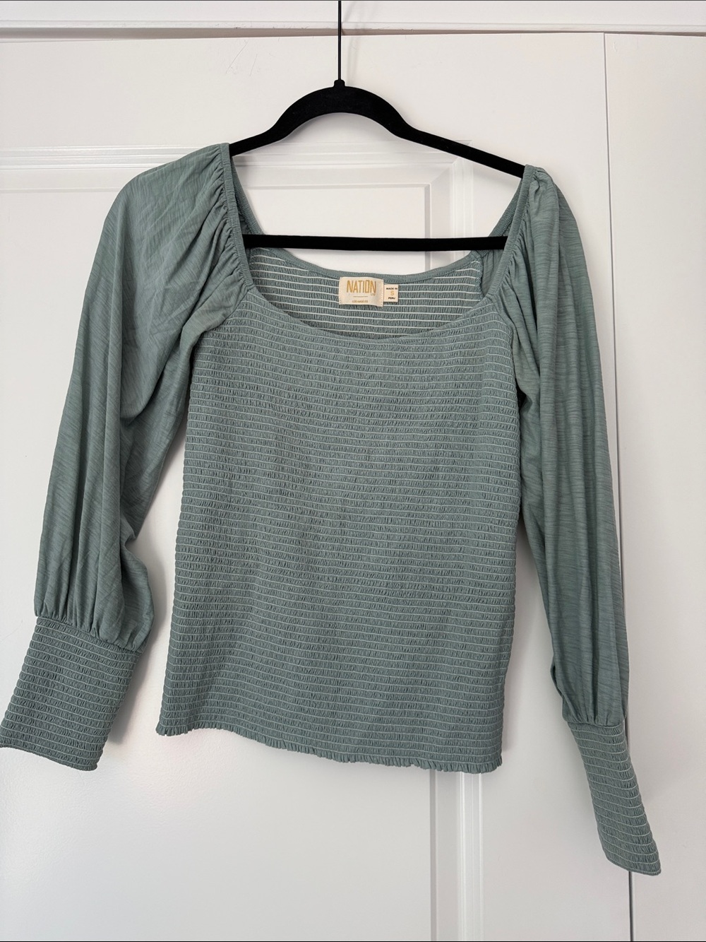 Nation LTD smocked long sleeve top
